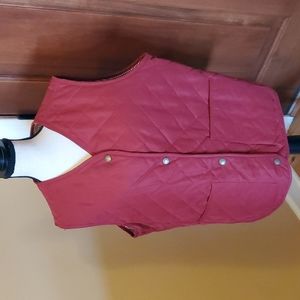 EDDIE BAUER VEST XL RED BUTTON UP DESIGNER